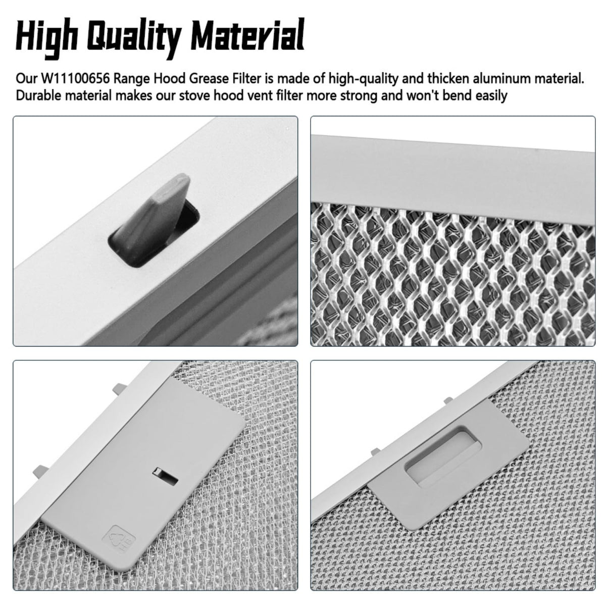 2 Pcs W11100656 Range Hood Grease Filter Compatible with Whirlpool