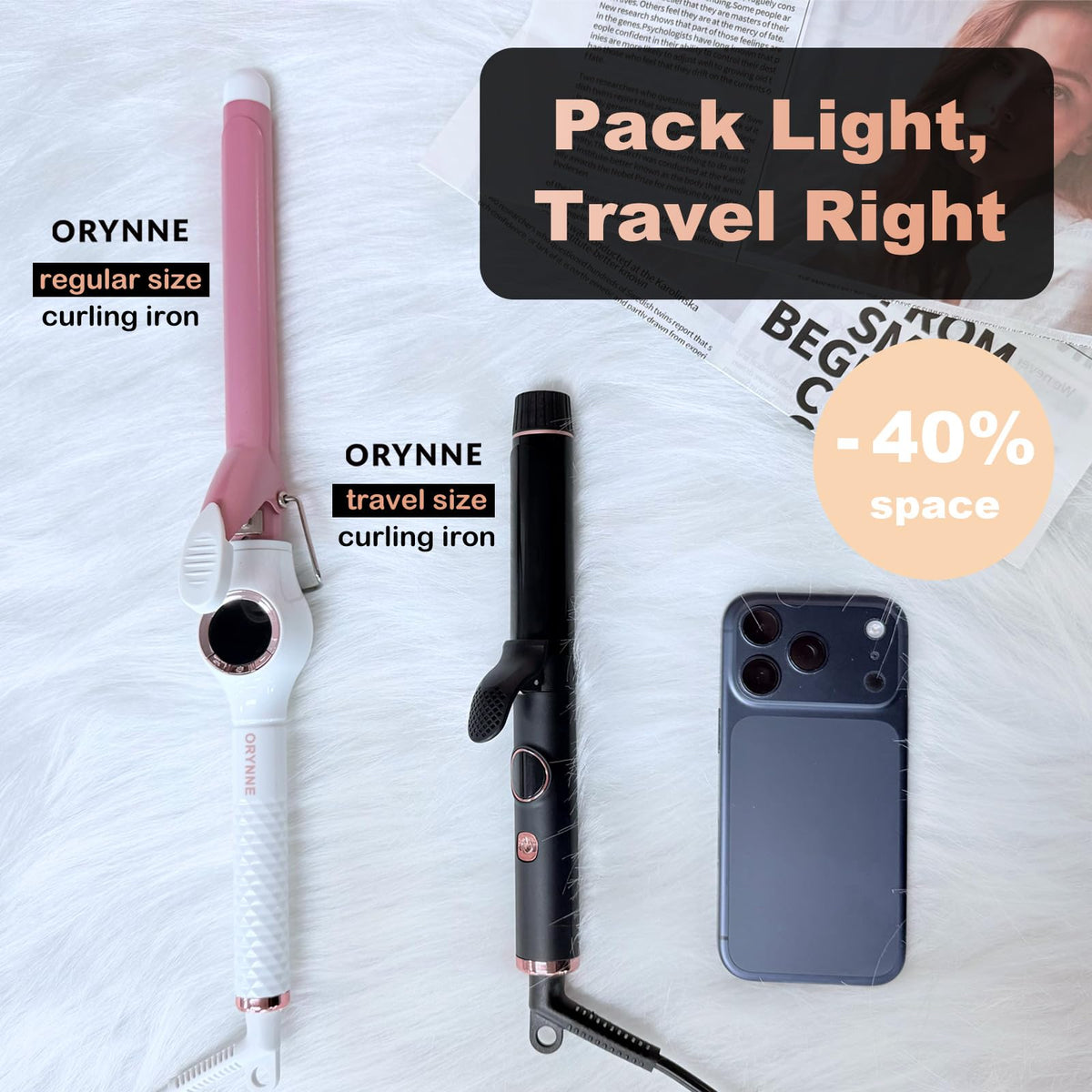 Mini Travel Curling Iron for Short Hair 1 Inch