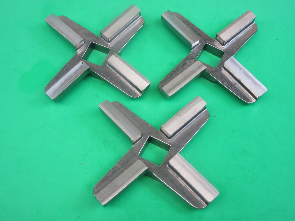 3-PAK. Heavy Duty size #32 Meat Grinder Knives for Biro, Berkel, Omcan and many others. Raised resharpenable edges.