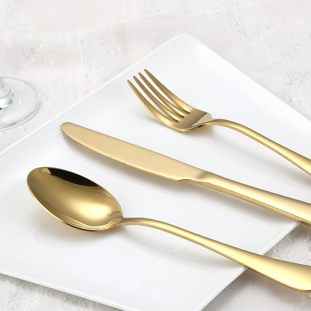 Gold Silverware Set, 40-Piece Flatware Set Service for 8