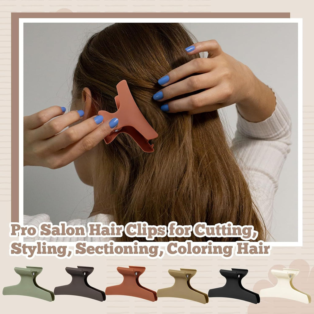12 Pcs Matte Pastel Butterfly Hair Clips, Sectioning Claw Clips