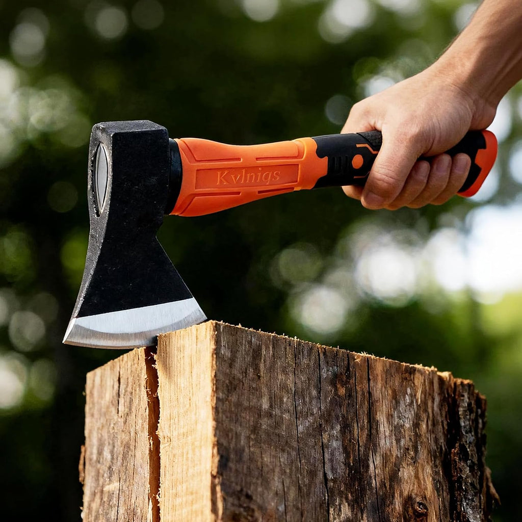Small 14" Hatchet Axe, Wood Axe, Camping Hatchet, Wood Splitter | For Splitting and Kindling, Forged Steel Blade with