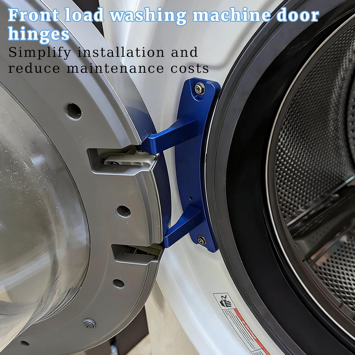 Washer Door Hinges Replacement Fit for GE Front Load Washing Machine Dryer Door Hinge Mount Part Number WH01X10653 Repair Door Sinking Unusual Noise Closing Seal Issue Solid Aluminum Blue