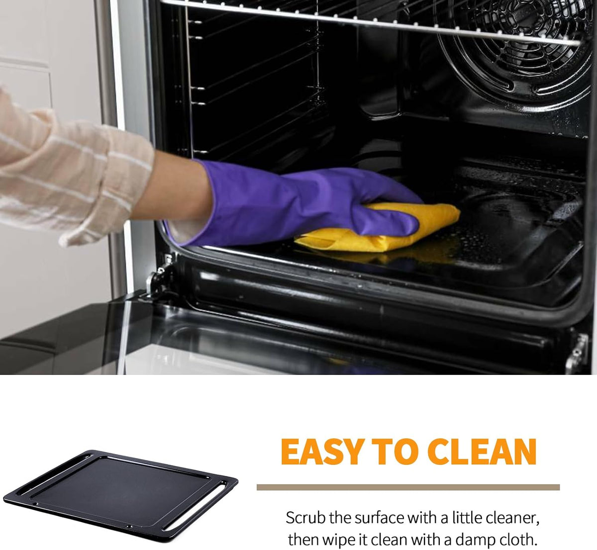 Atgestore DG61-00570A Range Oven Bottom Liner Replacement for Samsung Oven Bottom Plate NX58H5600SS/AA Oven Parts Samsung Gas Stove Oven Liner Cavity Floor Coating Bottom Panel