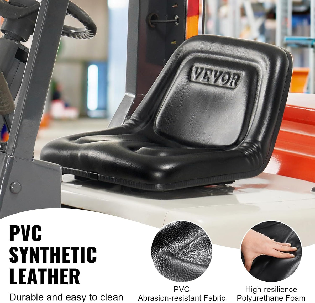 Universal Tracor Seat, Lawn Mower Seat with Micro Switch and Drainage Holes, 6.3-11.8 inch Extended Slot Tractor Seat