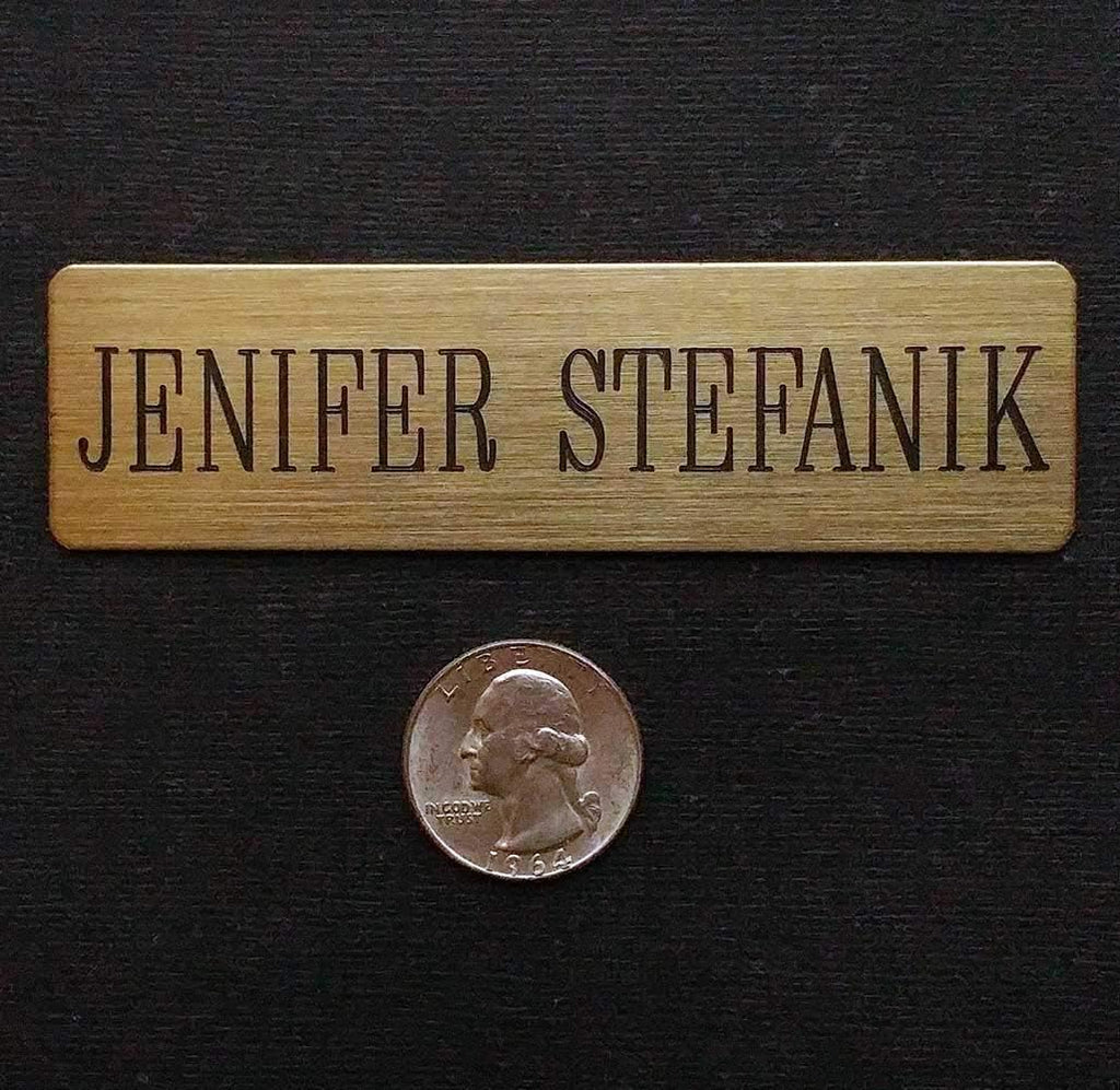 TACK Trunk Plate Solid Brass or Nickel Silver 4" x 1 1/8" Custom Engraved