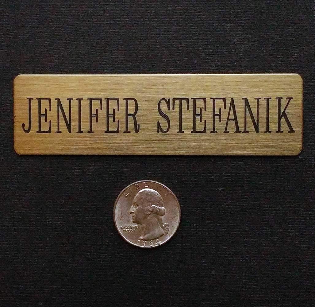TACK Trunk Plate Solid Brass or Nickel Silver 4" x 1 1/8" Custom Engraved