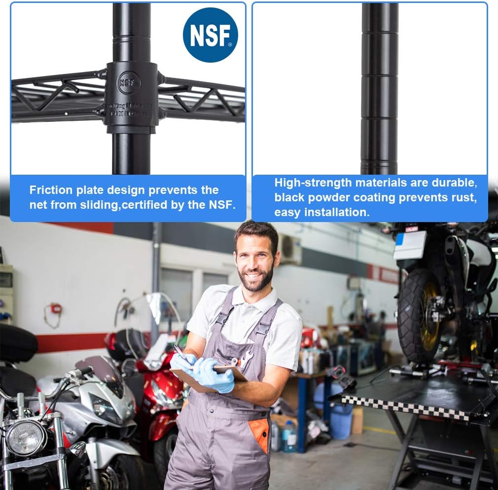 5-Tier Wire Shelf | 36" x 14" x 72" | Black
