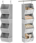 Hanging Closet Organizer 4 Shelf Collapsible Bedroom Closet Organizers and Storage Hanging with Mesh Pockets for