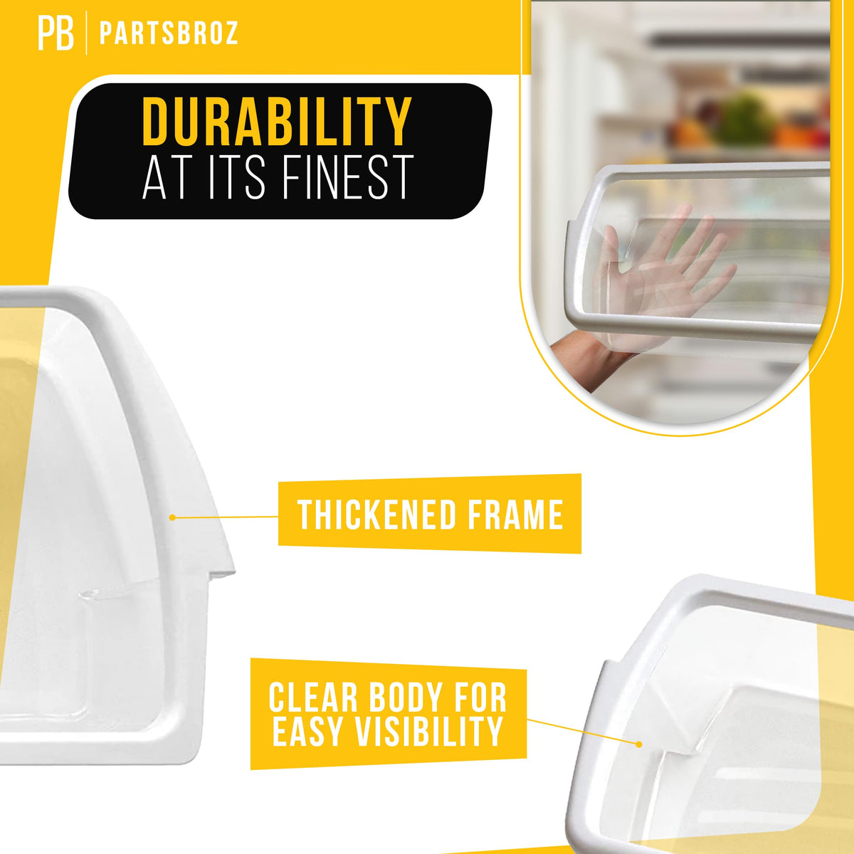 Refrigerator Door Shelf Bin for Whirlpool WRS322FDAB01 (2-Pack)