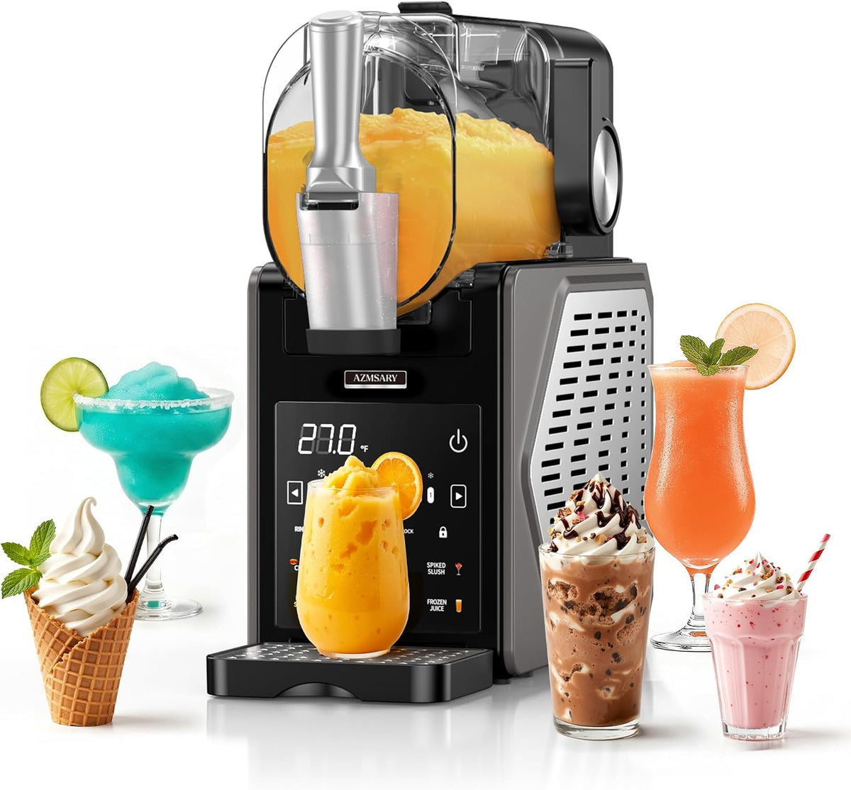 Slushie Machine & Ice Cream Maker, 85oz Larger Slushie Machine for Home with LED Display, 6 Preset Programs |