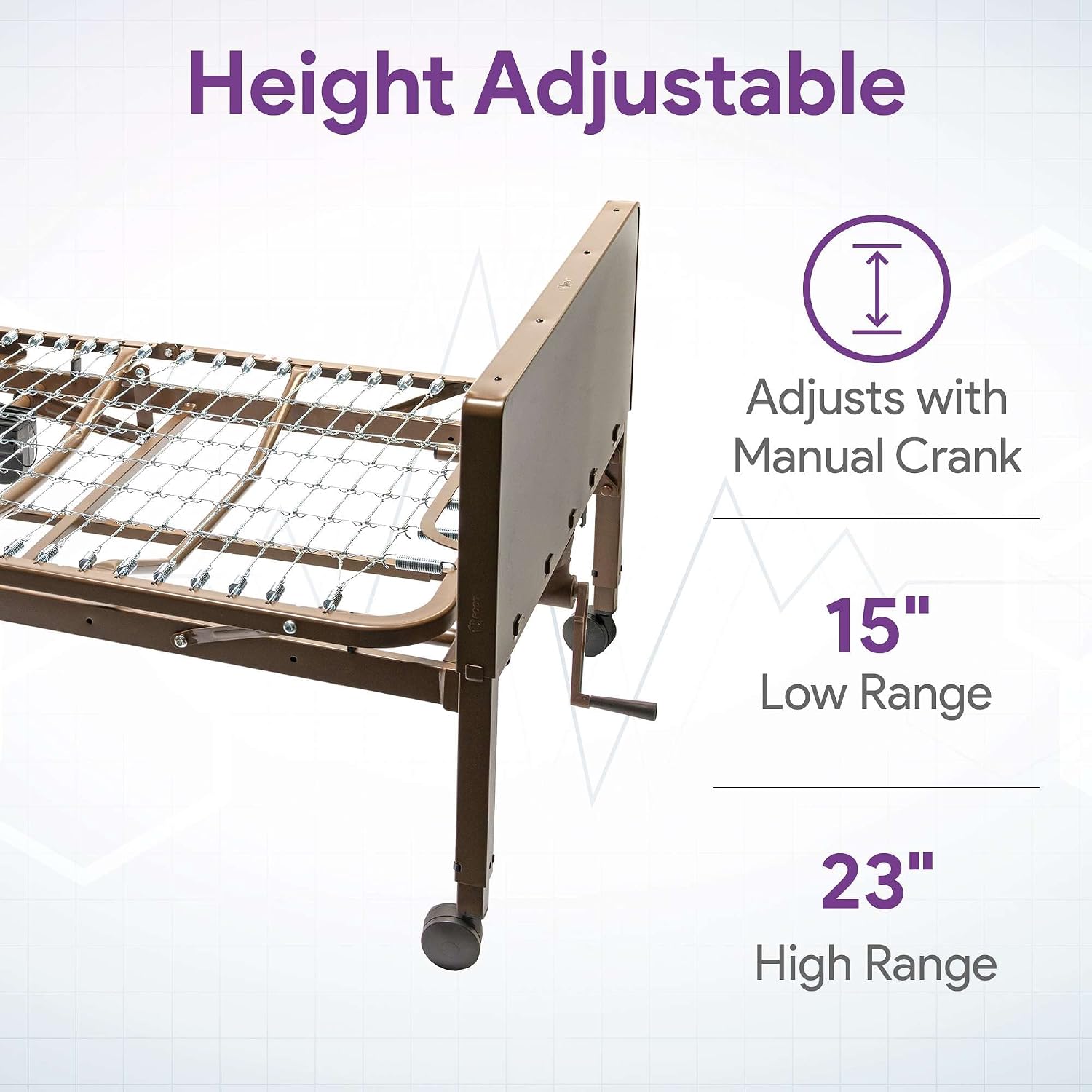 Semi Electric Hospital Bed for Home Use with Foam Mattress and Half Rails - Medical Bed for Long Term Care and