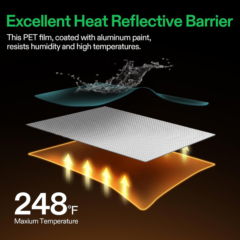 6 Mil Mylar Film Roll, 4 ft. x 50 ft. Diamond Film Foil Roll, Heavy-Duty Reflective Film for Grow Tent, Warm House