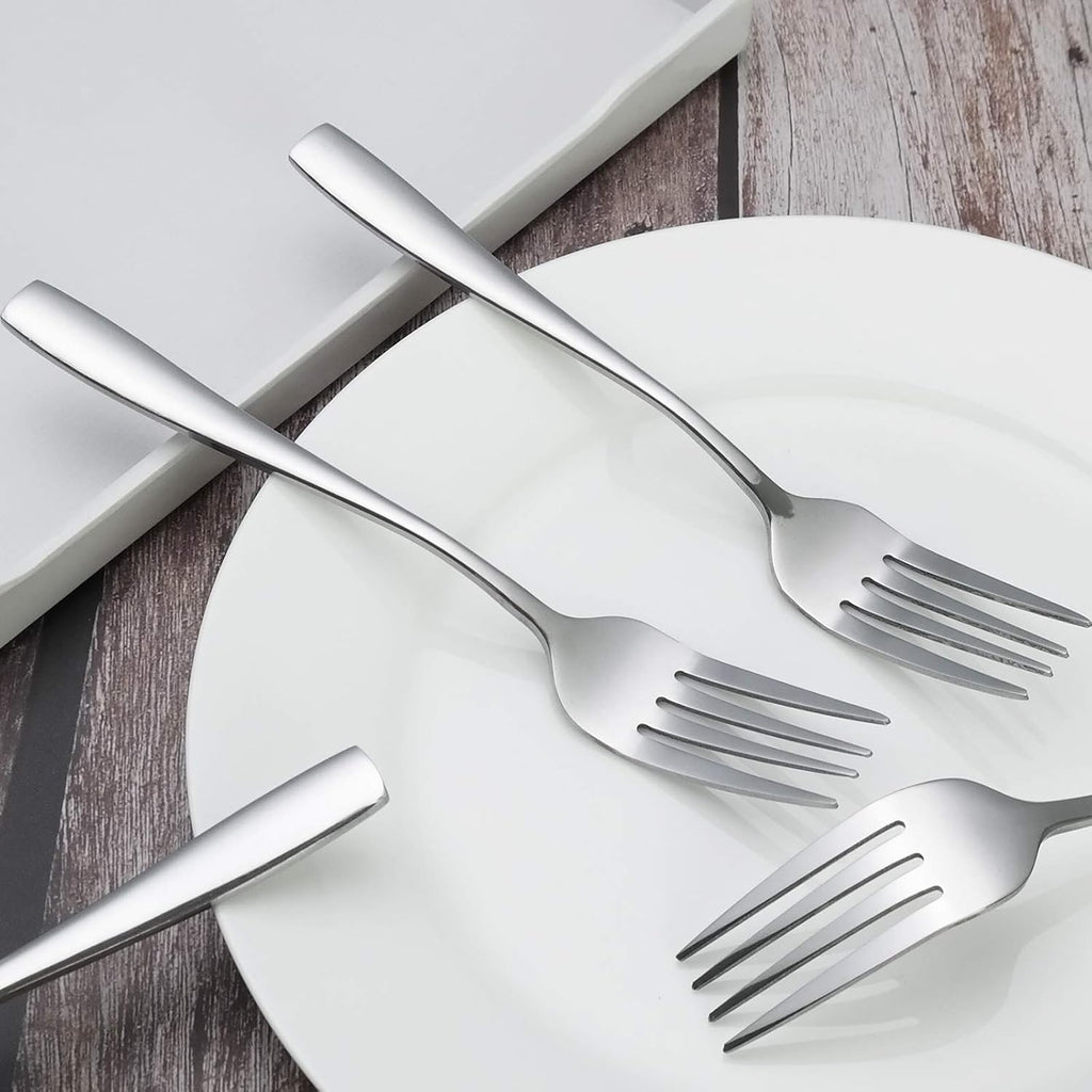 12-Piece Stainless Steel Dessert Forks, Silverware Set Dessert Forks
