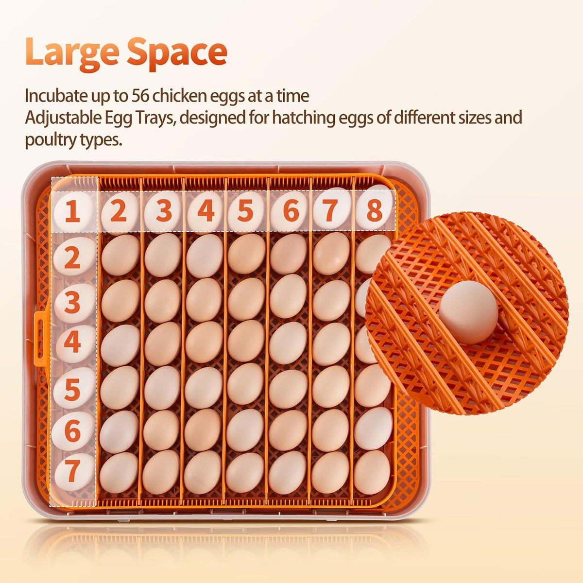 56 Egg Incubators for Hatching Eggs, Automatic Egg Turning and Humidity Temperature Control, Egg Candler, 360°