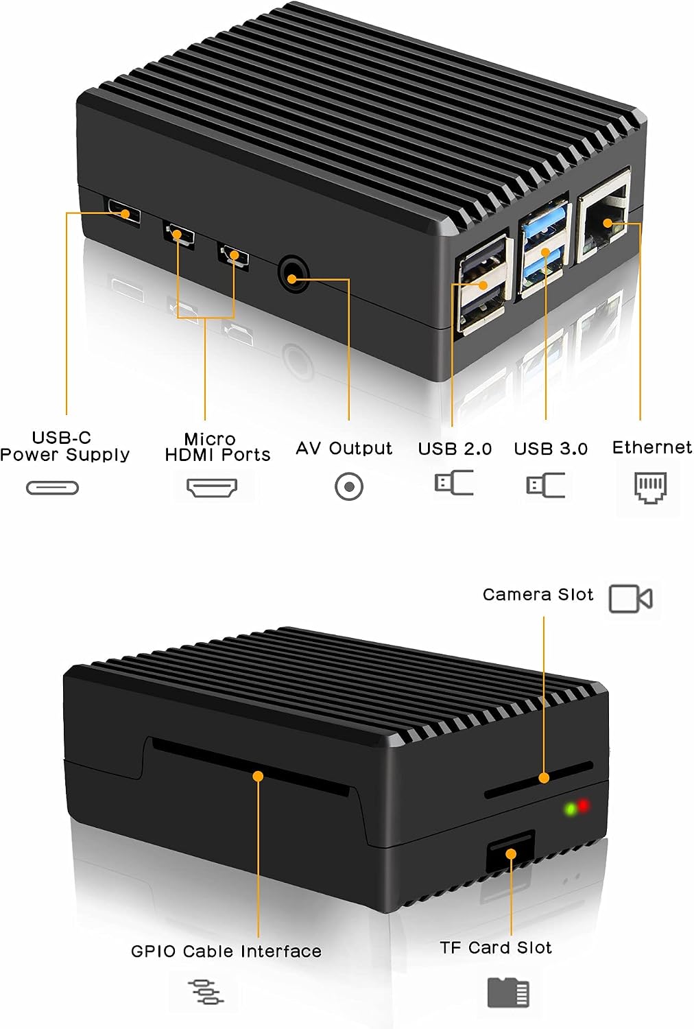 Geekworm P173 Heavy Duty Passive Cooling Aluminum Case for Raspberry Pi 4