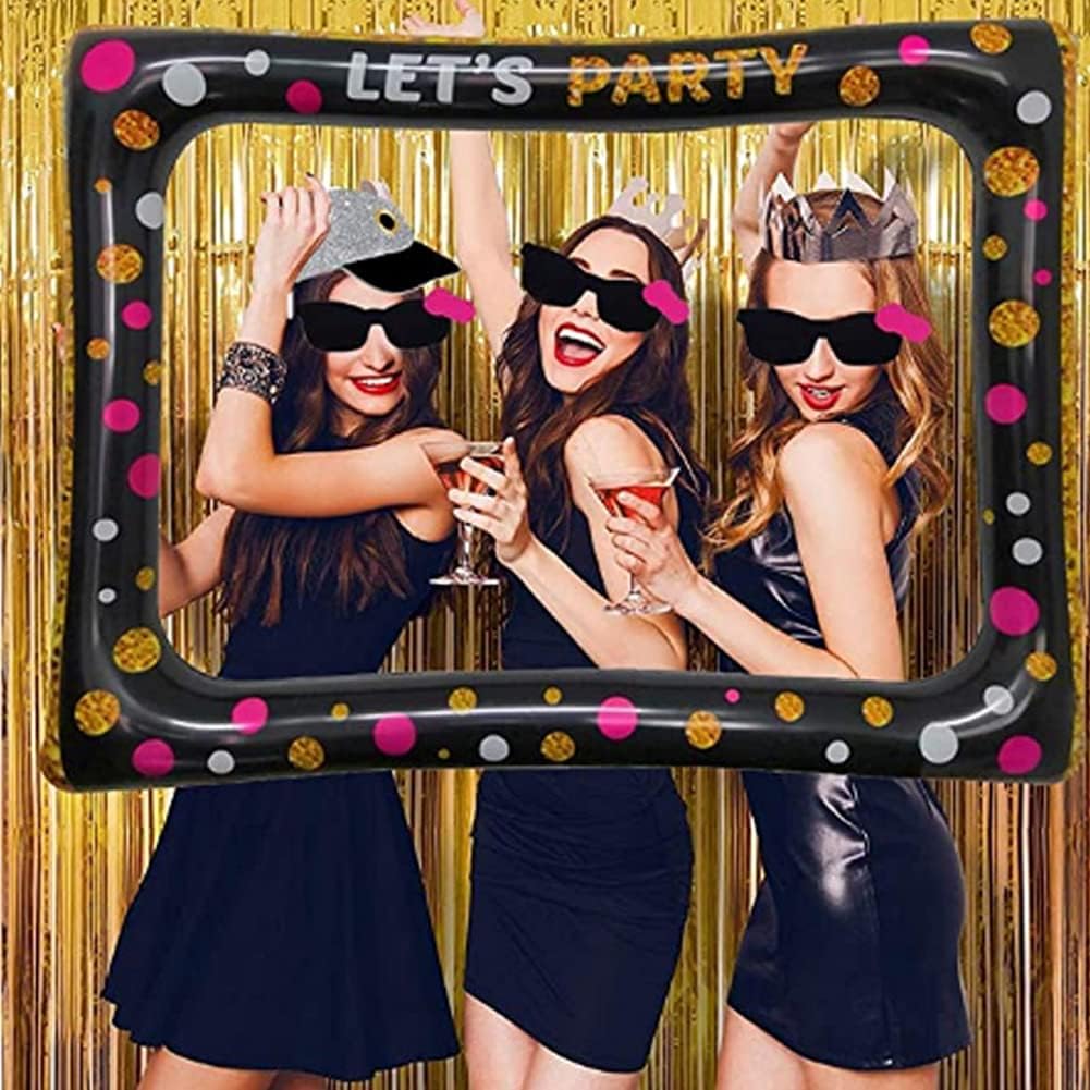 Inflatable Photo Booth Frame, 30.7 x 25.6 Inch Inflatable Selfie Frame, Photo Booth Props for Birthday Party