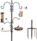 Deluxe Bird Feeding Station Kit with Multi Feeder Hanging Pole, Metal Suet Feeder, Bird Bath, Mesh Tray for