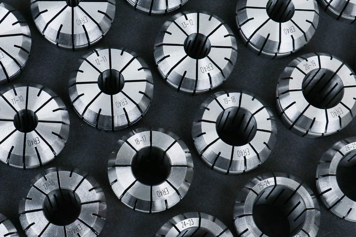 Accusize ER40 Metric Collet Set 4-26mm x 1mm, 23 Pc, 3350-0586