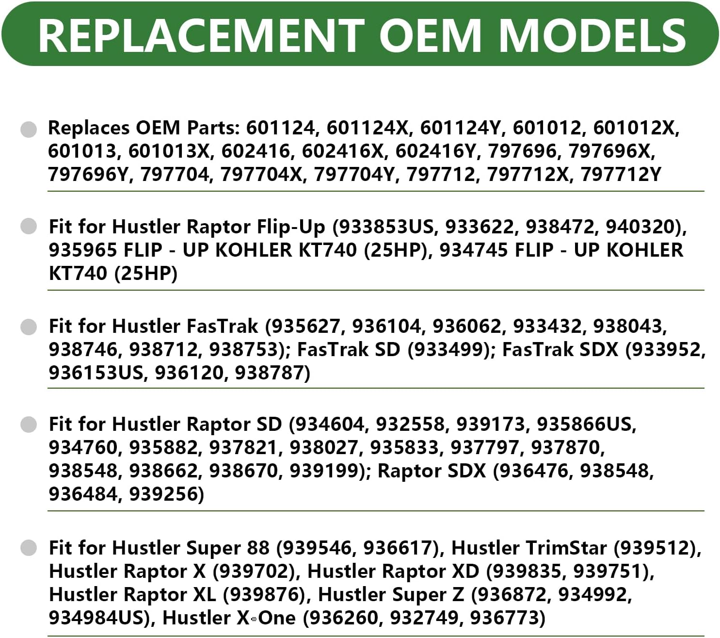 601124 Lawn Mower Blades for Hustler 54 Inch Deck Low Lift Blades Riding Mower Replacement for Fastrak SD Raptor SD