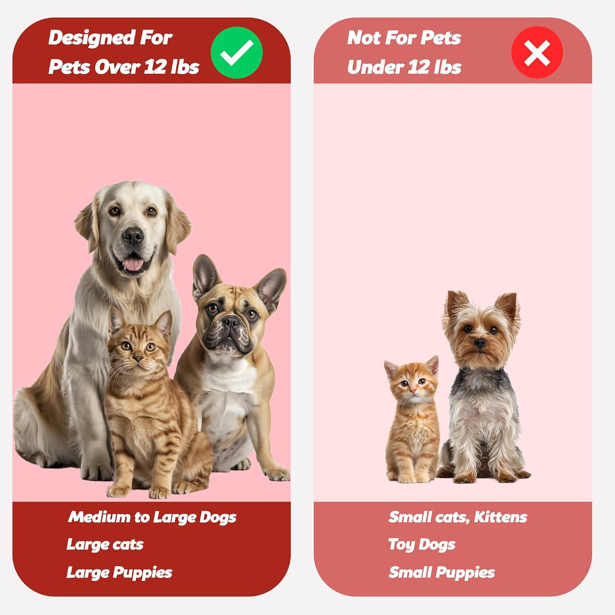 Pet Toothbrush for Dogs, Cats with Soft Bristles - Easy Teeth Cleaning & Dental Care, Non Slip Dual Head Dog