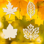 80 Pcs Unfinished Wooden Leaves Fall Crafts, 4 Styles Fall Decor