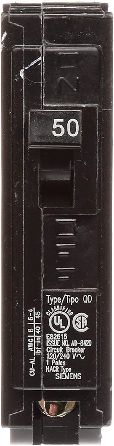 Siemens D150 QO Replacement 50-Amp Single Pole Circuit Breaker