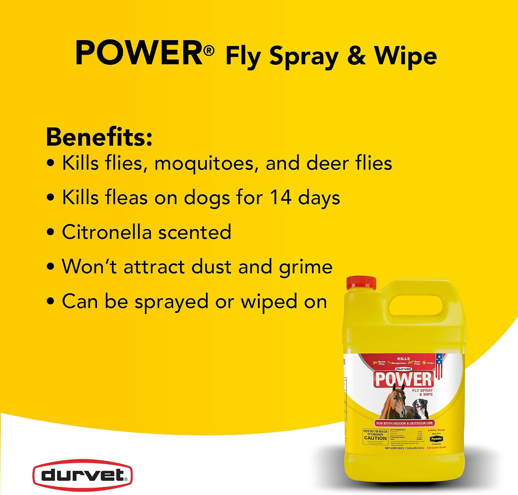 Fly 003-1021 699757 Power Fly Spray and Wipe for Horses, Gallon