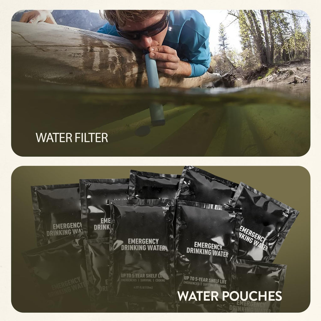 72 Hour Survival Kit, 45L Bug Out Bag with Emergency Food, Water Filter, First Aid Kit, Shelter and Survival Tools