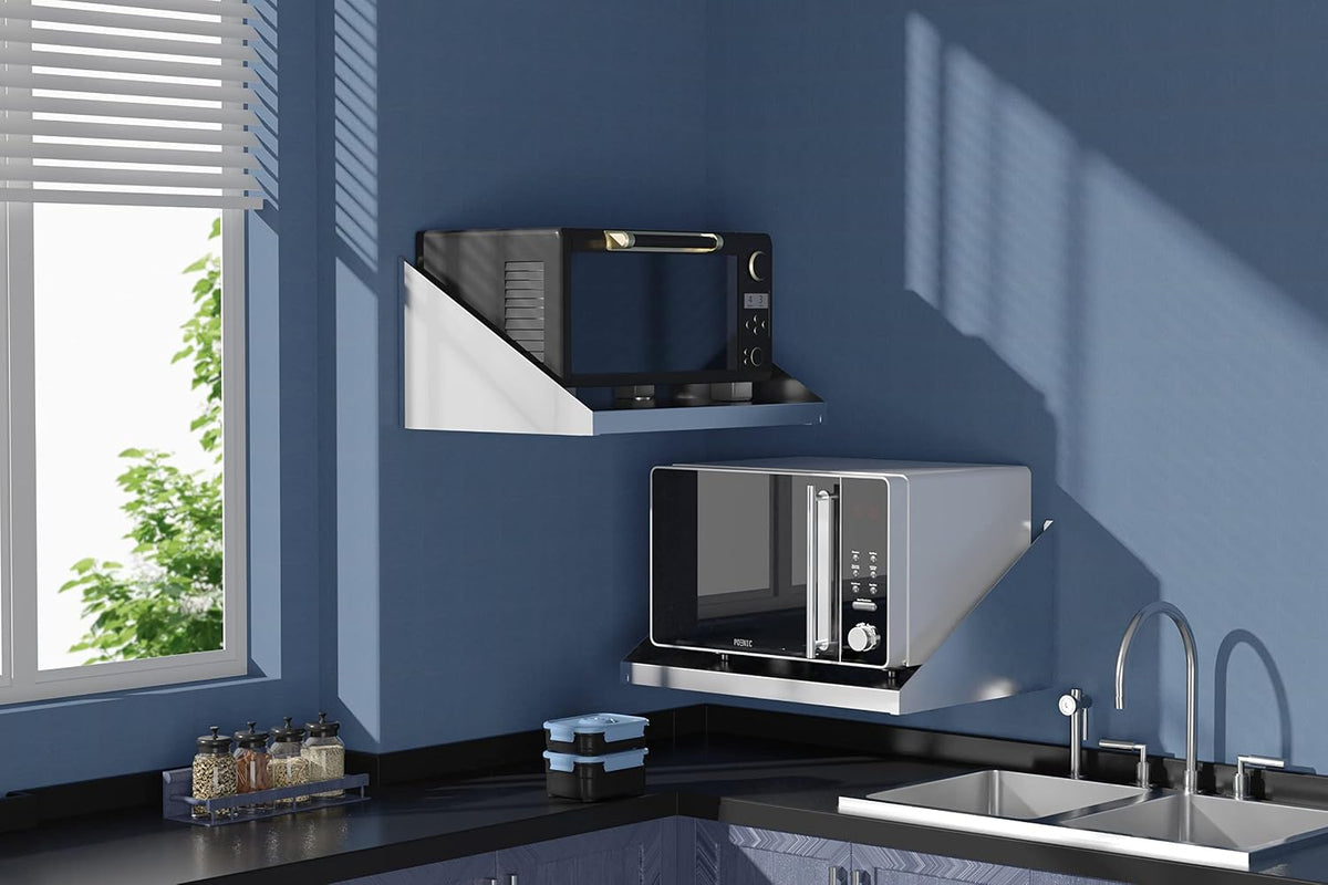 Stainless Steel Microwave Shelf 18"x24", Wall Mount Kitchen Shelf