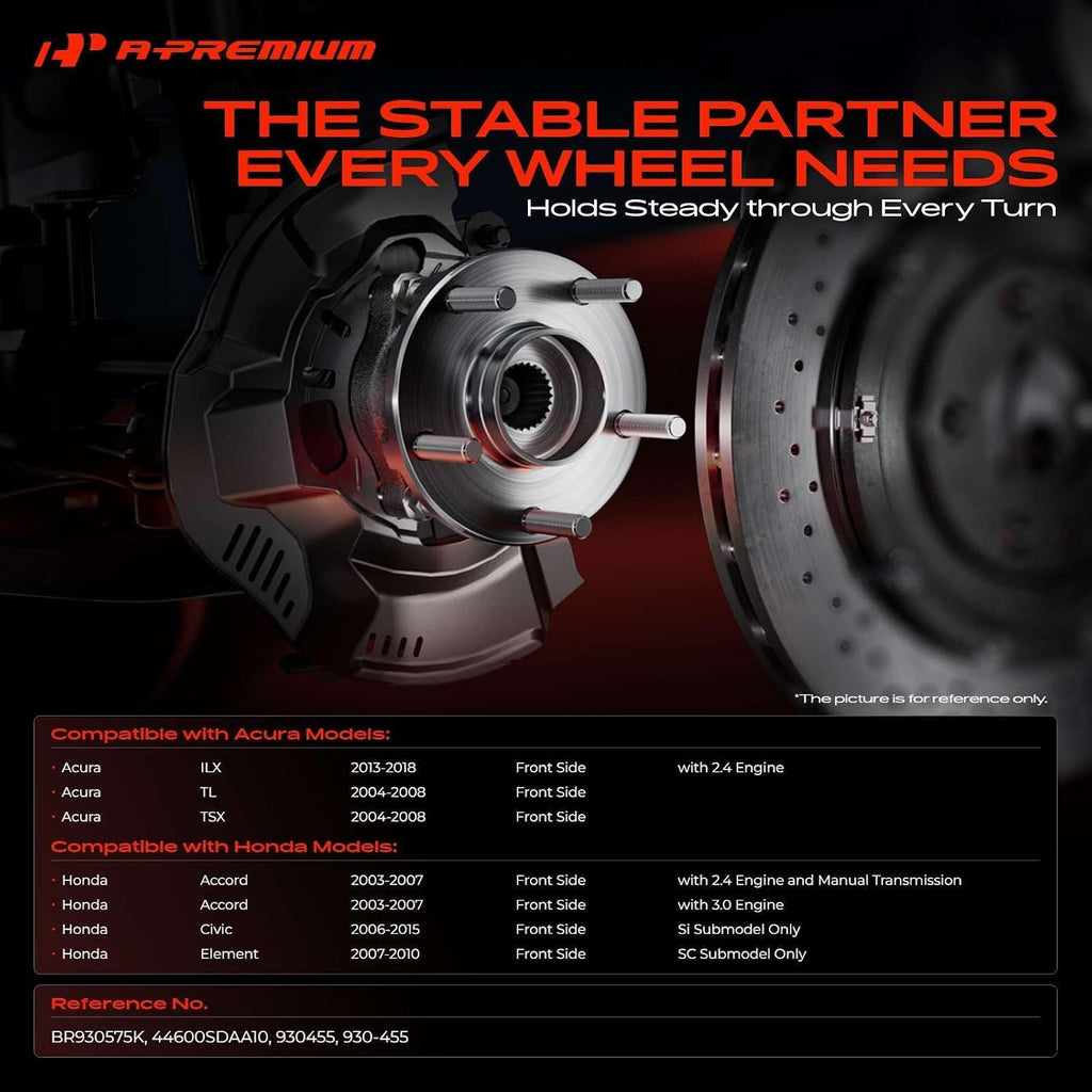 A-Premium Front Wheel Bearing and Wheel Hub Kit with 5-Lug