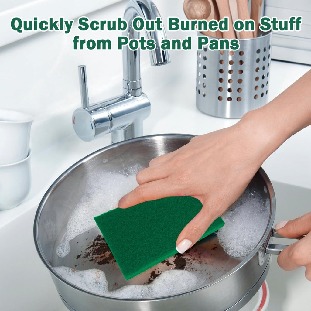 40 Pack Heavy Duty Scouring Pads Green Scrubbing Pads Scrub Pads
