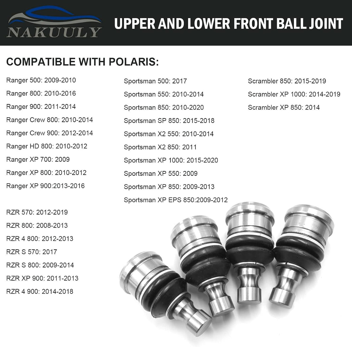 7061220 Ball Joint 4Pcs Compatible with 2009-2020 Polaris