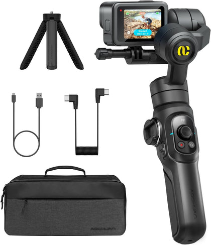 Gimbal Stabilizer for Go Pro, Handheld Gimbal with 360° Rotation for Video Recording, 3-Axis Gimbal Stabilizer