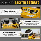 DS380 24 HP Compact RubberTracks Mini Skid Steer Loader 4-in-1 Bucket