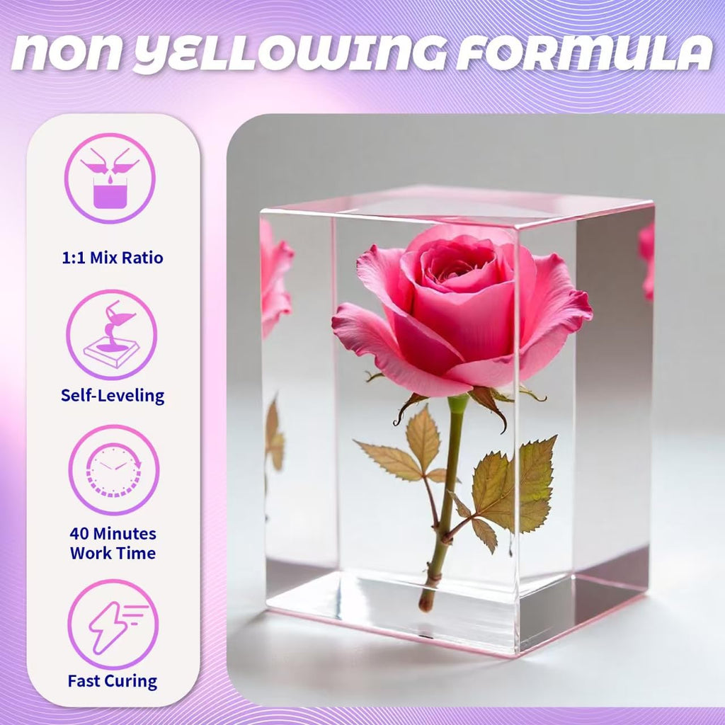 Resin Epoxy 1 Gallon,3×UV Resistant,Self Levefing, Best for DIY, Art, River Table, Wood, Flower, Molds