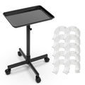 Rolling Salon Tray, Mobile Styling Station with Wheels Aluminum Rolling Tray Trolley for Salon Essentials, Adjustable
