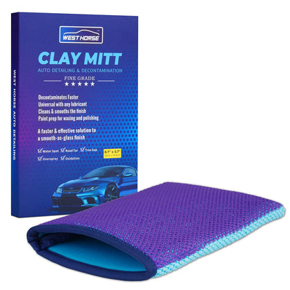 Auto Detailing Clay Bar Mitt, Detailing Clay Mitt for Paint, Glass, Wheels, Car’s Paint Claying, Paint Prep for Wax