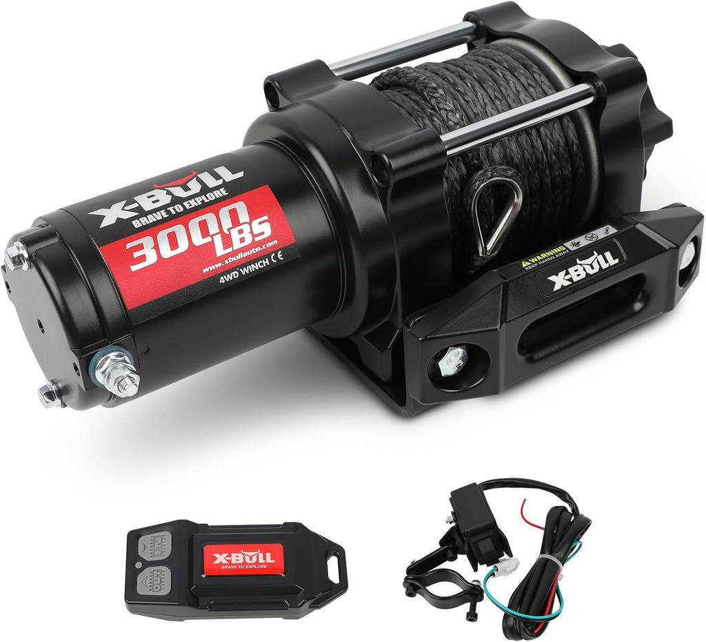 New 12V DC 3000LBS IP68 Waterproof Electric Winch for Towing ATV/UTV, Boat, Off Road, Wireless Remote and Corded