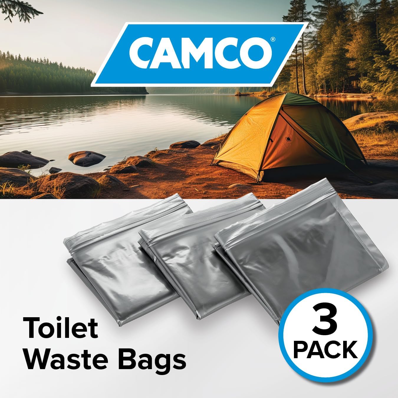 Toilet Waste Bags - Durable Double Bag Design is Leak-Proof - Inner Bag Gels Any Liquid - Great for Camping, Hiking