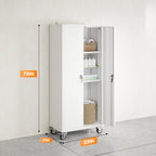 72 Inch Metal Garage Storage Cabinet, Rolling Tool Cabinet