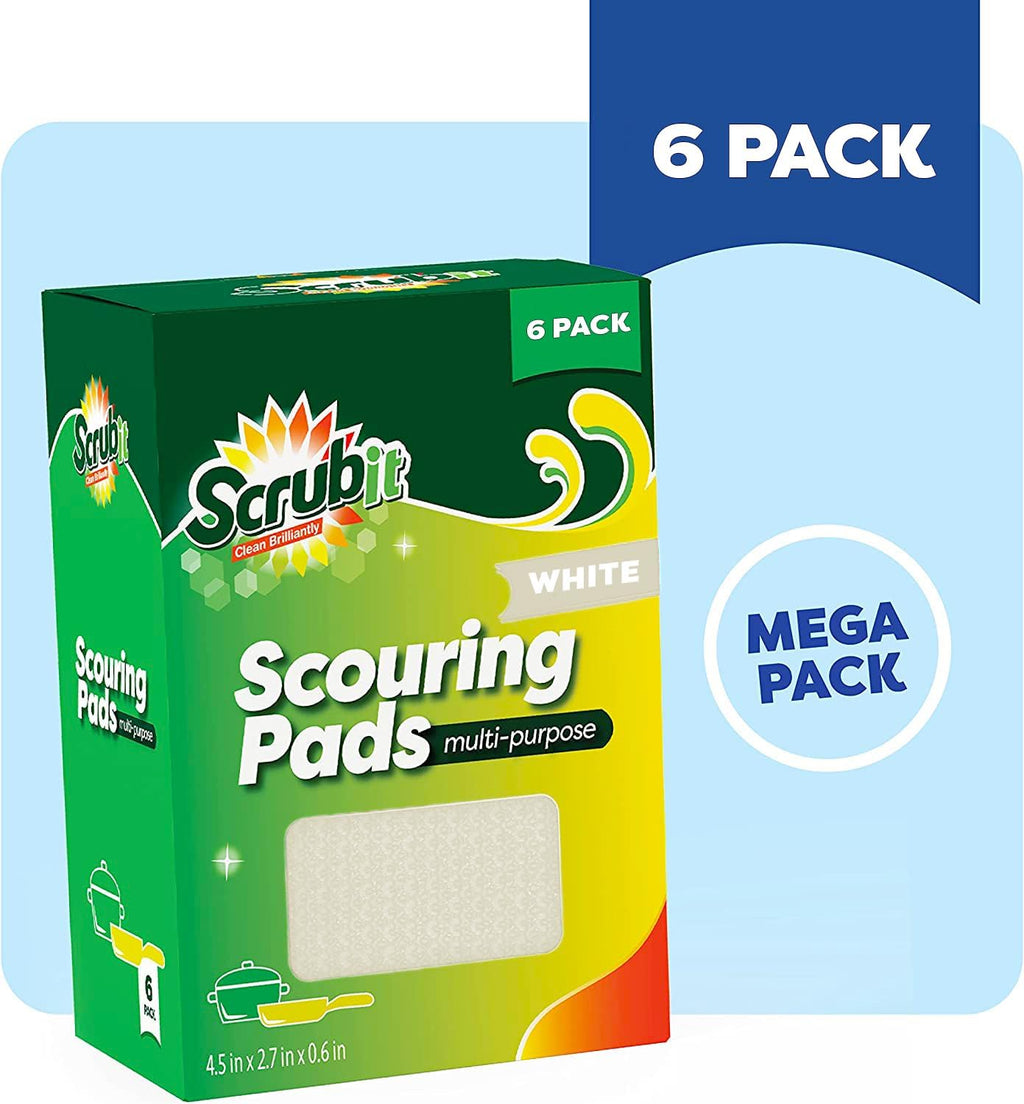 Multi-Purpose Scouring Pad by Scrub-It - Non-Scratch Cleaning Dobie Pads for Pots, Pans, Dishes, Utensils & Non-Stick