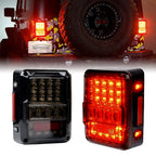 4D Smoked LED Tail Lights Compatible with 2007-2018 Jeep Wrangler JK