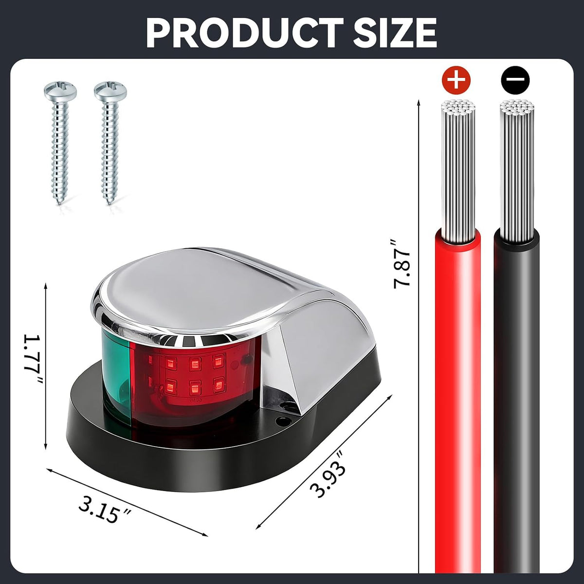 Boat Light, Lights for Boat,Navigation Light with Red Green LED 12V 1 Pack
