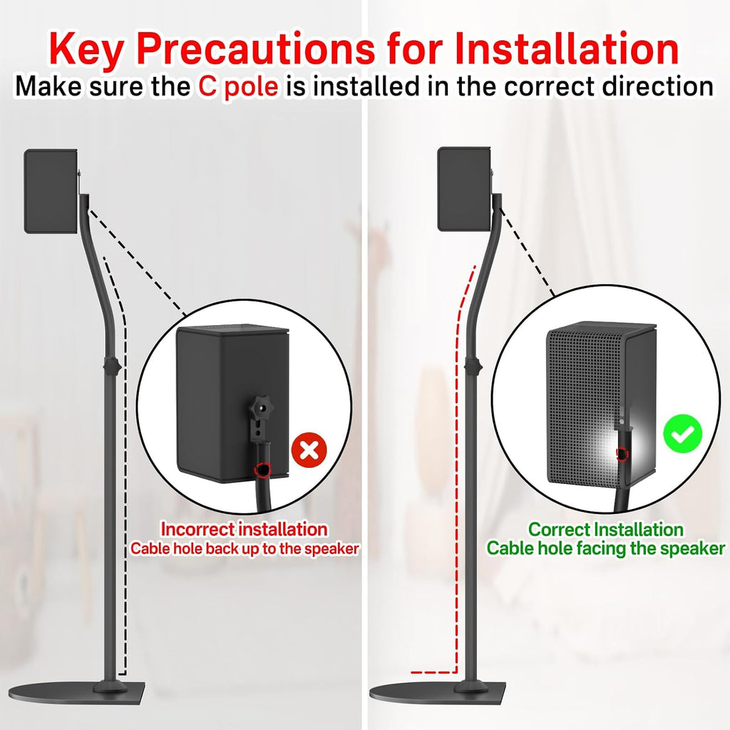 Speaker Stands for Vizio Speaker Stands Pair with Speaker Wall Mount - Floor Speaker Stand for Vizio Surround Sound