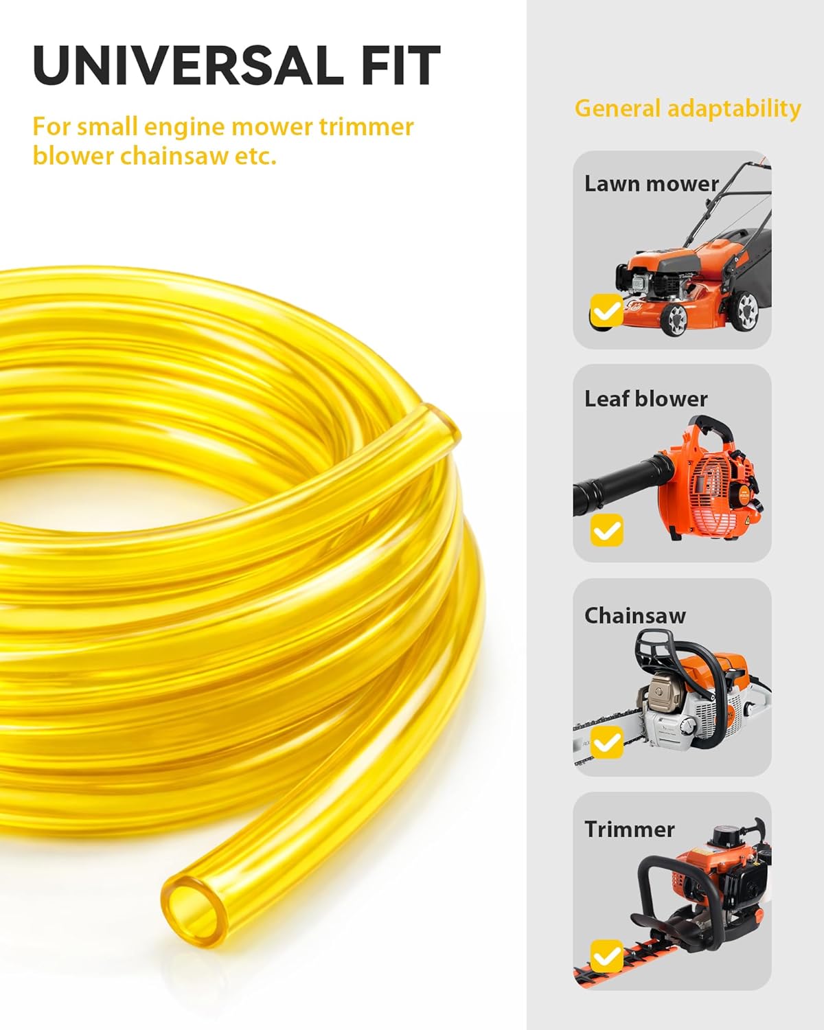 4 Size Fuel Line Kit for Small Engine Chainsaw Trimmer Blower