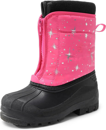 Unisex Snow Waterproof Winter Boots | Removable Liner Warm Faux Fur Lined Outdoor Grip Anti Slip Outsole Easy Wear