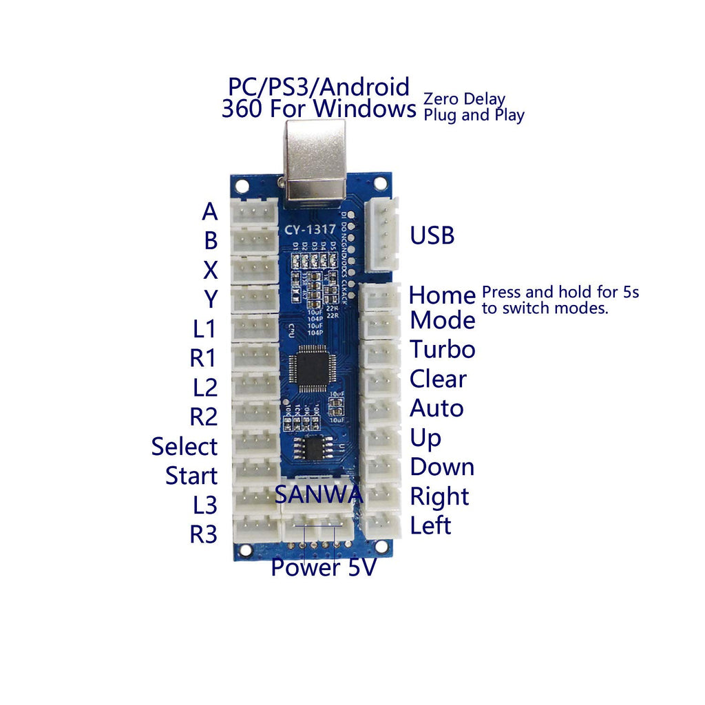 Arcade USB Encoder LED Zero Delay Arcade Controller PC PS3 Android Arcade DIY Kit LED Arcade LED button