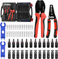 Solar Wire Crimper Tool Kit 14-10 AWG with 12 PCS MC4 Connectors | Includes Wire Crimping Tool and Stripper,2 Spanner