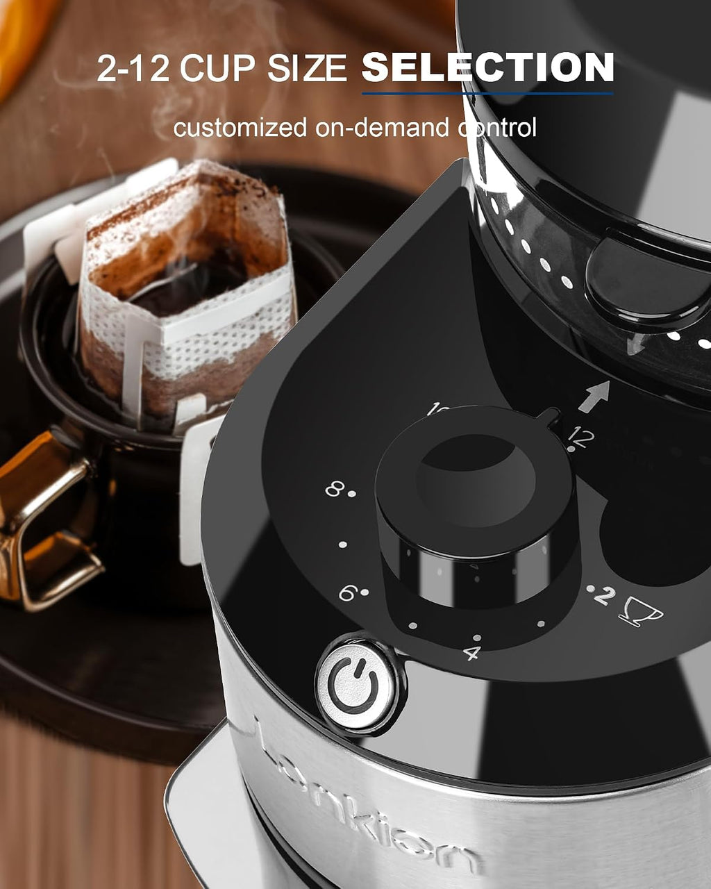 Burr Coffee Grinder Electric - Adjustable Burr Grinder with 28 Precise Grind Settings for 12 Cups - Coffee Grinders